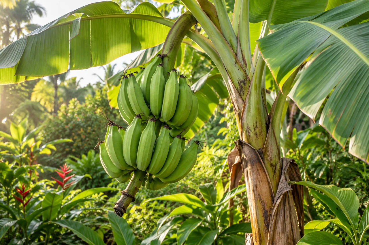 AI-generated illustration for Growing plantains