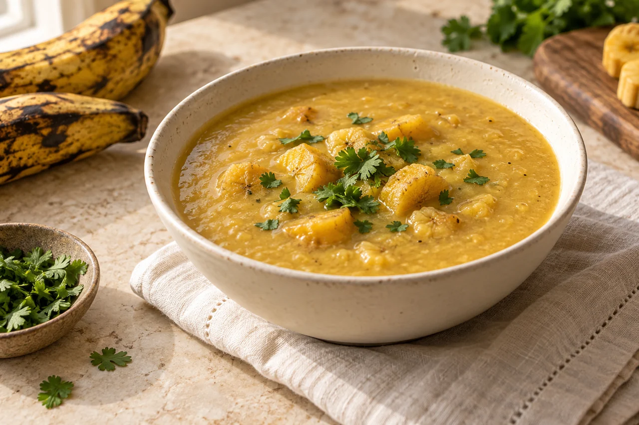 AI-generated illustration of Sopa de plátano