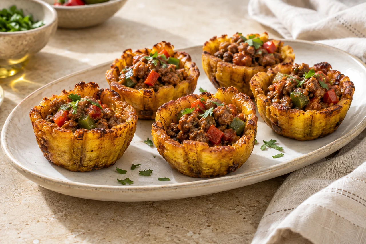 AI-generated illustration of Tostones rellenos